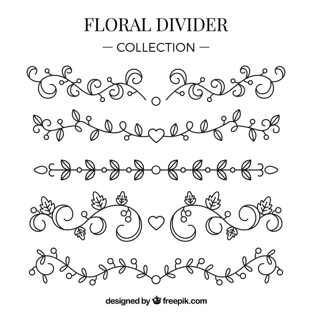 Dividers collection with floral elements