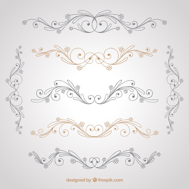 Free vector dividers collection with floral elements