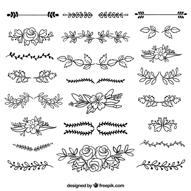 Коллекция делителей с цветочными элементами