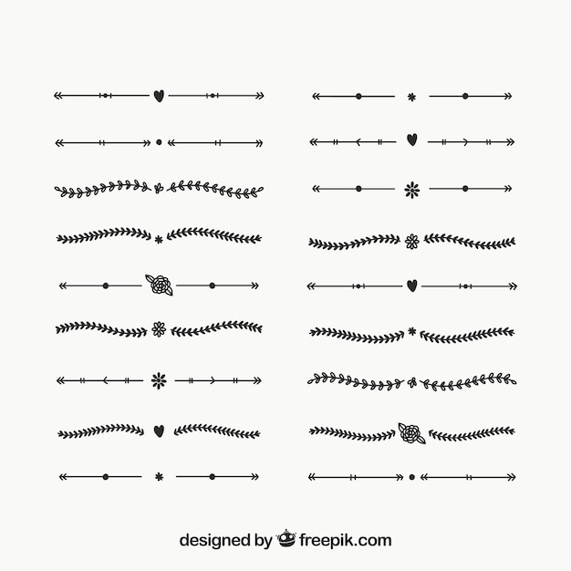 Dividers collection with floral elements