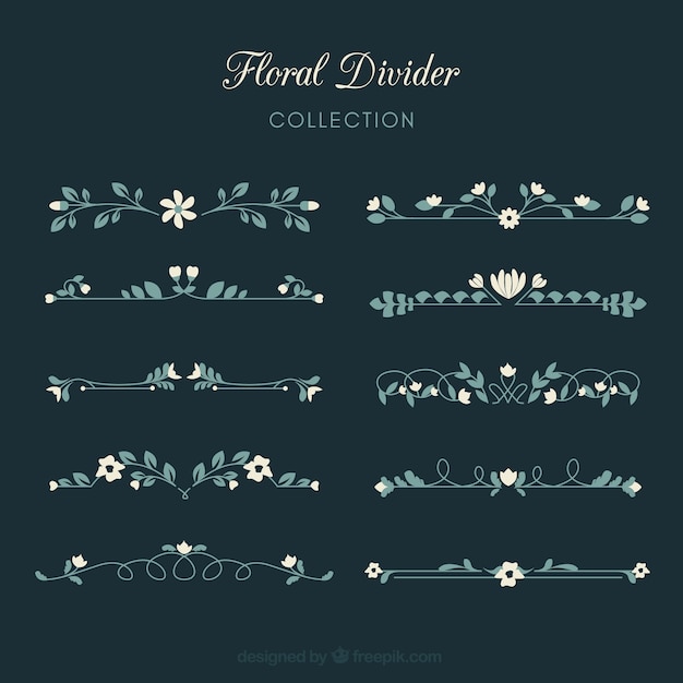 Dividers collection with floral elements