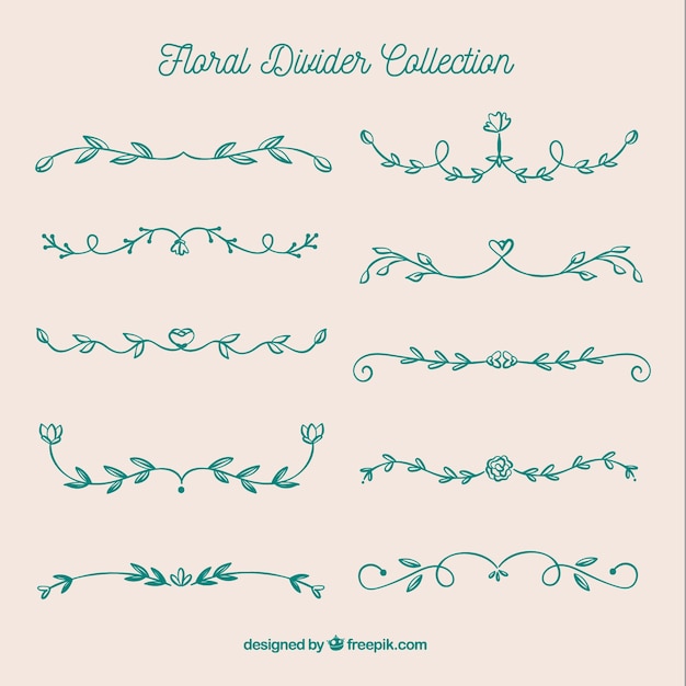 Free vector dividers collection with floral ornaments