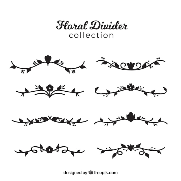 Free vector dividers collection with floral ornaments