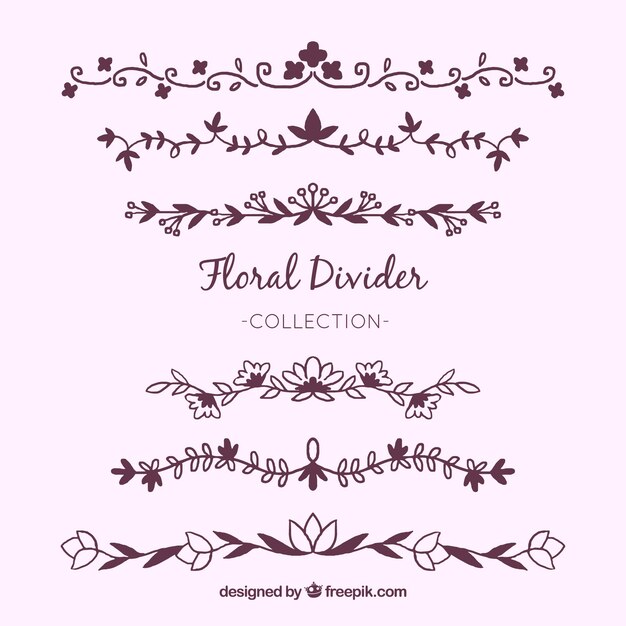 Free vector dividers collection with floral ornaments