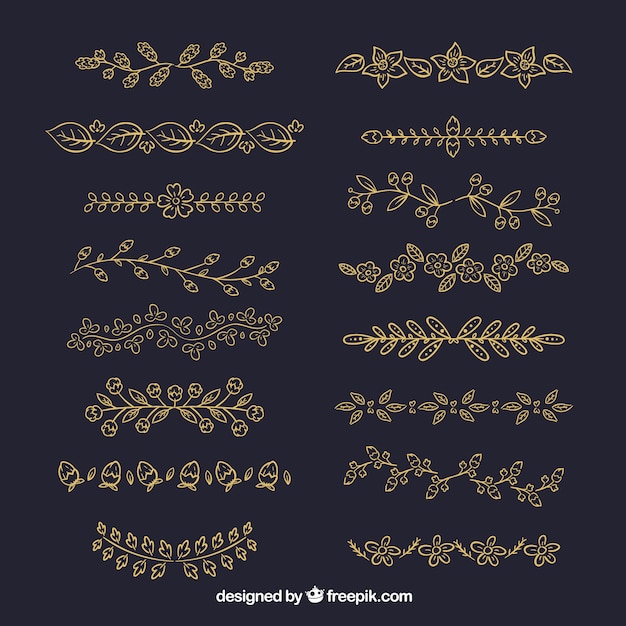 Free vector dividers collection with floral ornaments