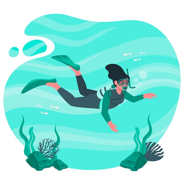 Free vector diving concept illustration