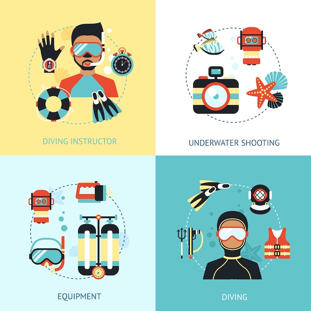 Free vector diving design concept