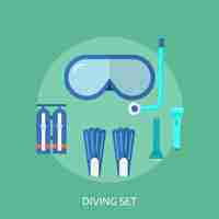 Free vector diving elements collection