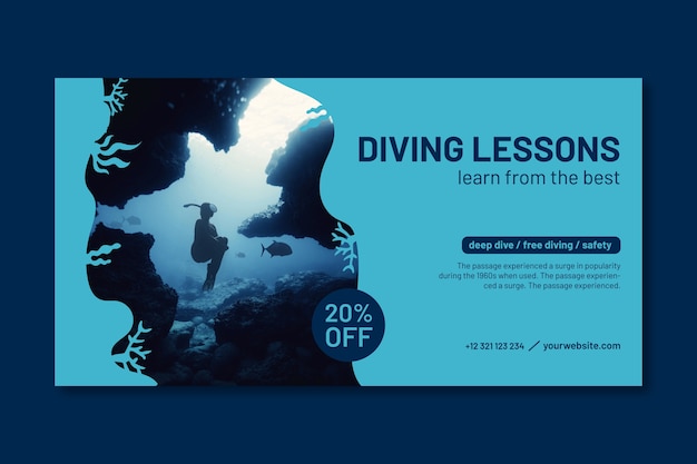 Free vector diving flat facebook post