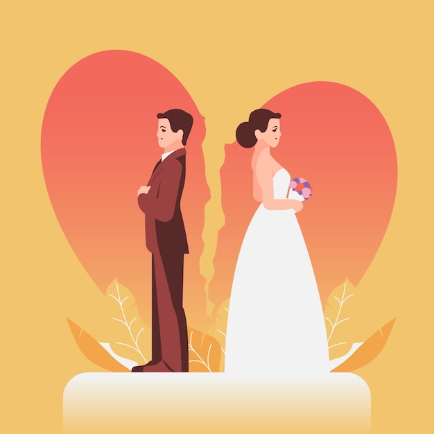 Free vector divorce concept illustrated