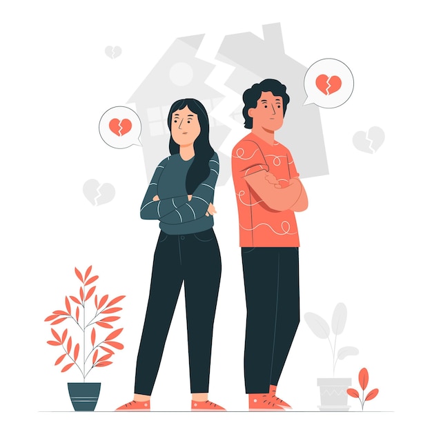 Free vector divorce concept illustration