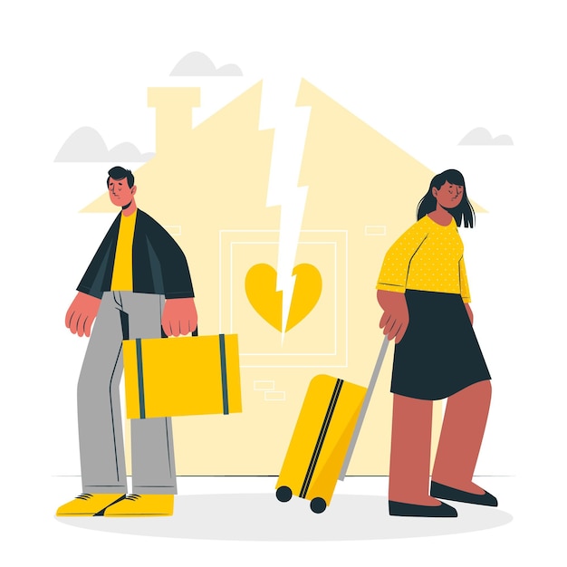 Free vector divorce concept illustration