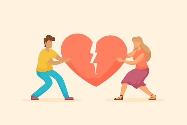 Free vector divorce concept illustration