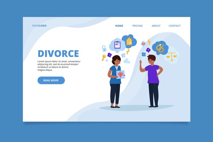 Free Vector divorce concept landing page template