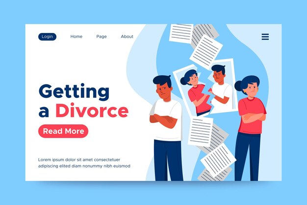 Divorce concept landing page