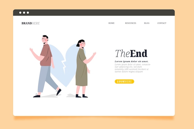 Divorce concept landing page