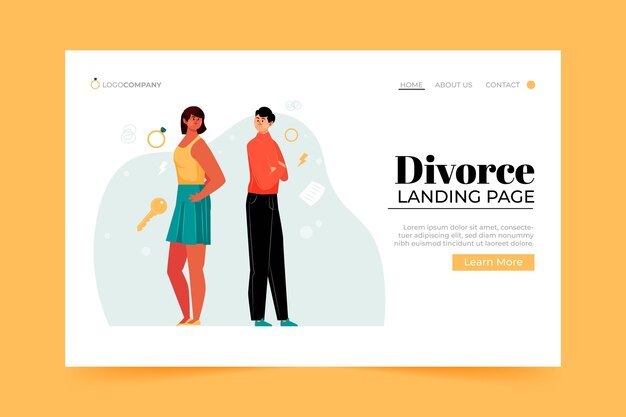 Divorce concept landing page