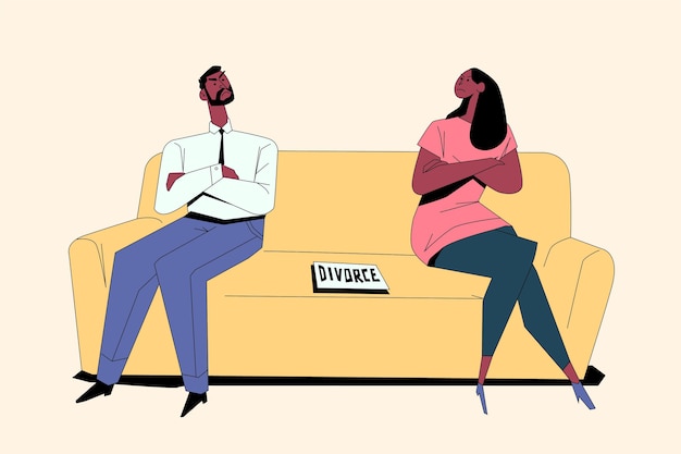 Divorce illustration concept