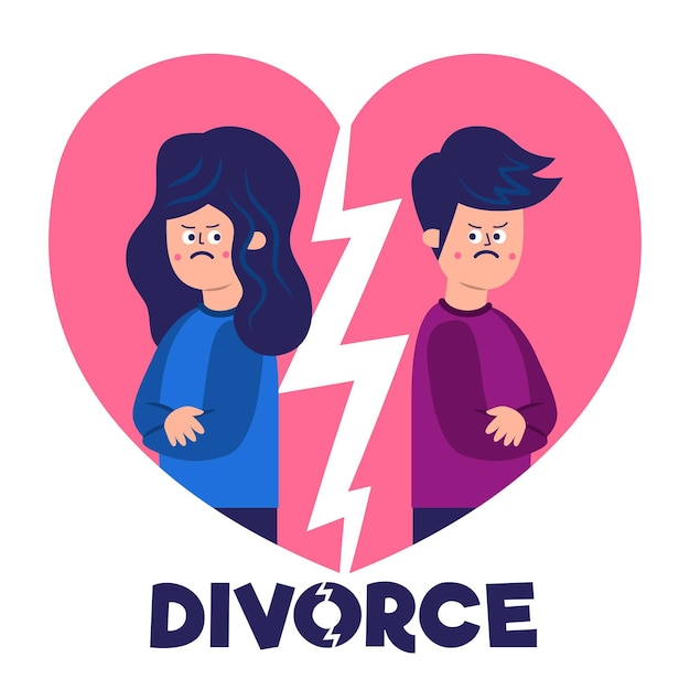 Free vector divorce illustration concept