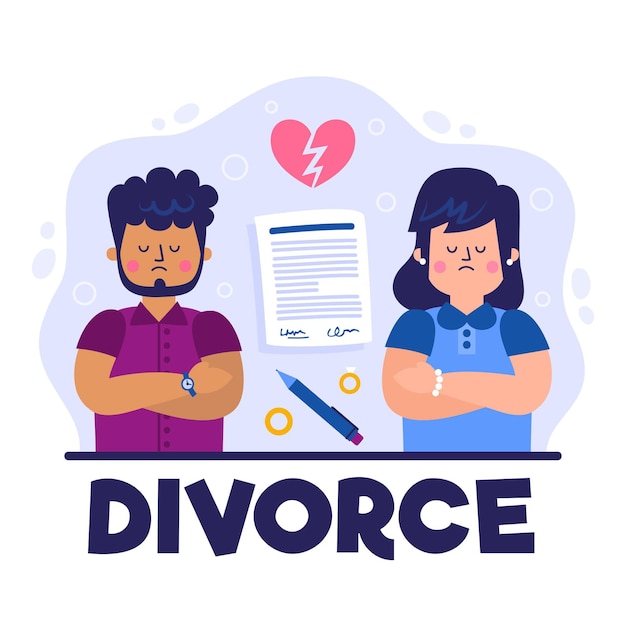 Vettore gratuito divorzio illustrazione concetto