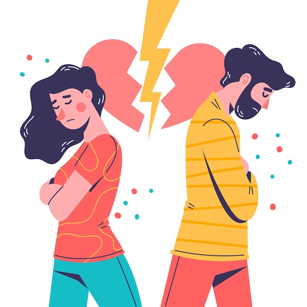 Free vector divorce illustration design