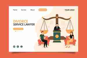 Free vector divorce landing page template