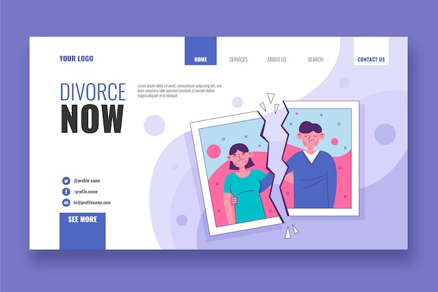 Divorce landing page template