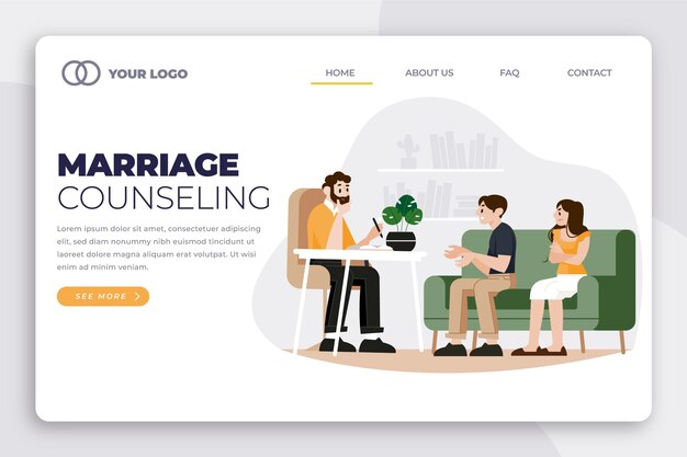 Free vector divorce landing page template