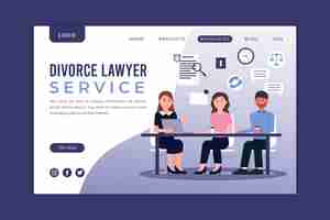 Free vector divorce lawyer service - landing page