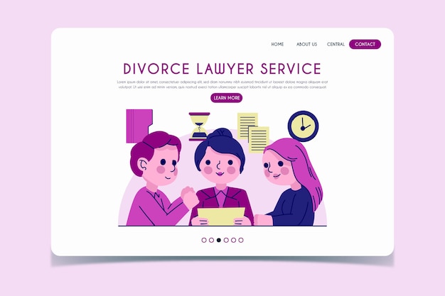 Divorce lawyer service landing page