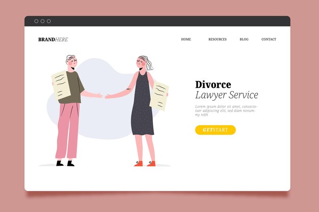 Divorce lawyer service landing page