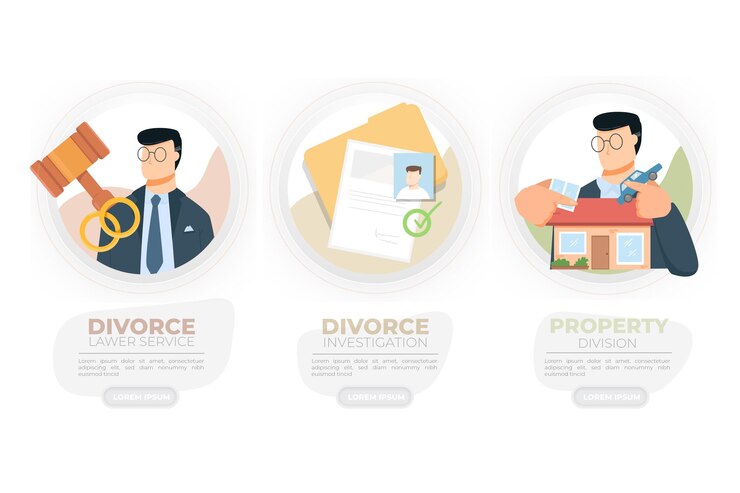 Free Vector divorce mediation onboarding screens