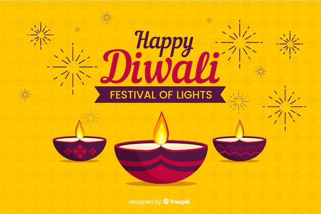 Free vector diwali background in flat design