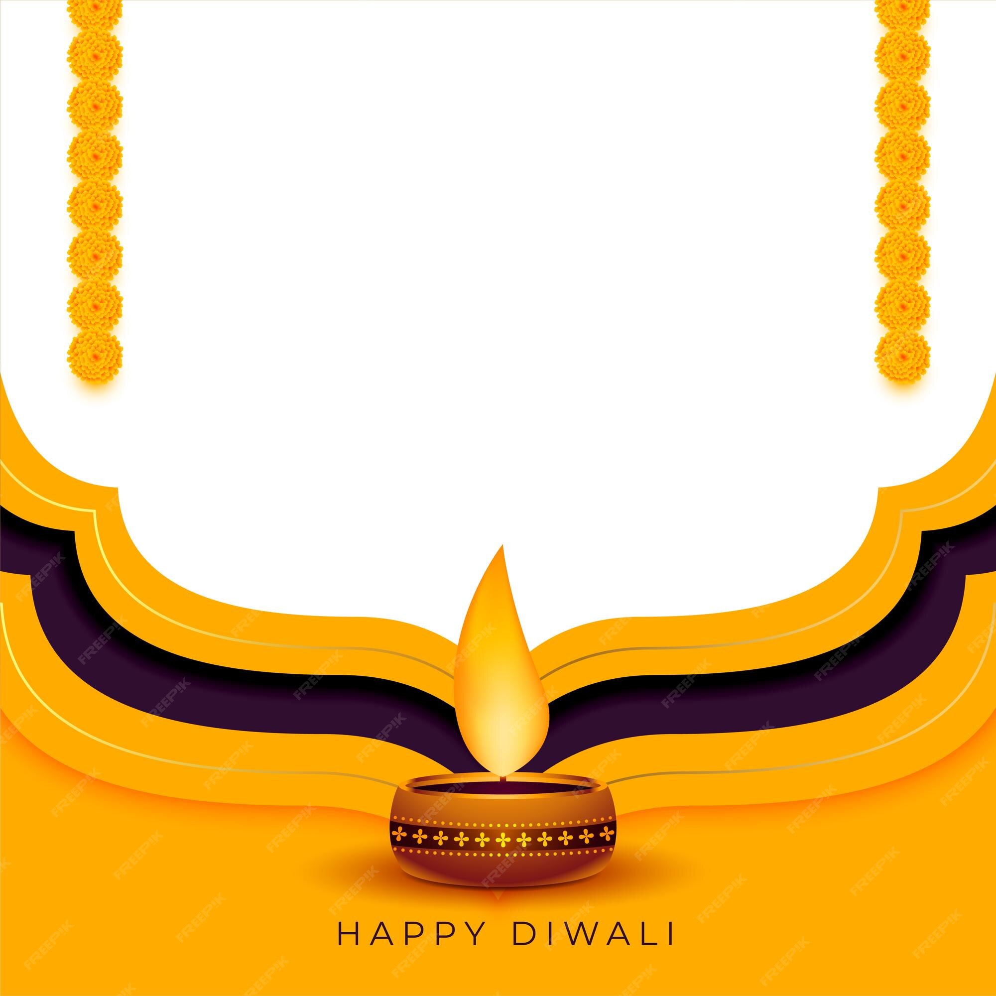 Free Vector | Diwali background with flowers decoration and text space