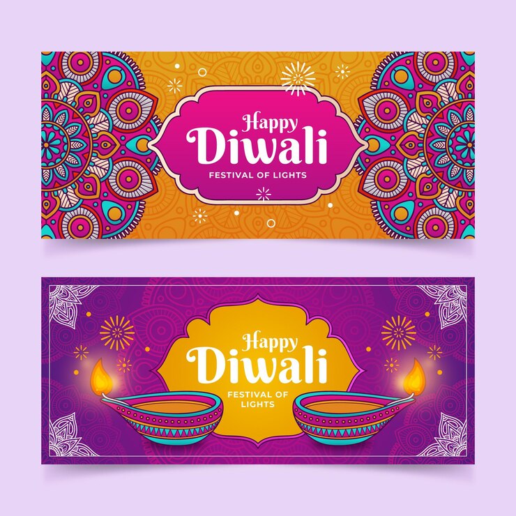 Free Vector diwali banners concept