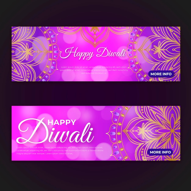 Free vector diwali banners concept