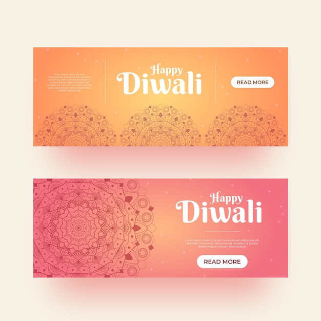 Free vector diwali banners template style