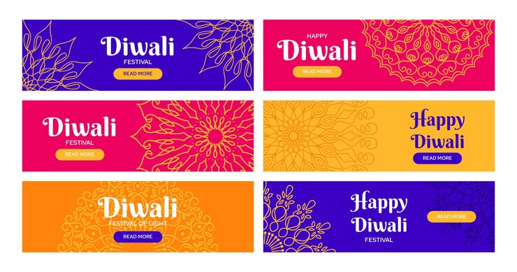 Free Vector diwali banners template