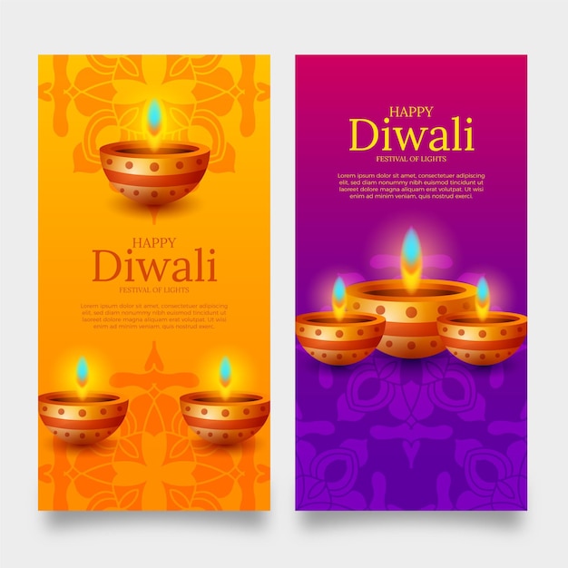 Vettore gratuito modello di banner diwali