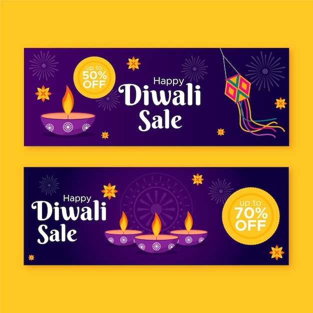 Free vector diwali banners template