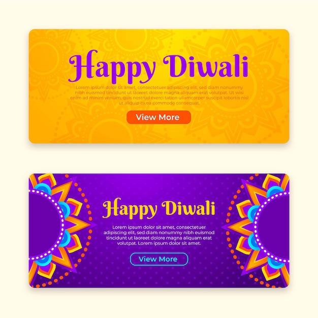 Free vector diwali banners template