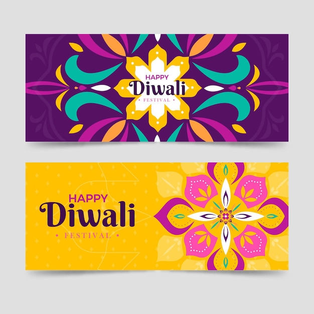 Free vector diwali banners template