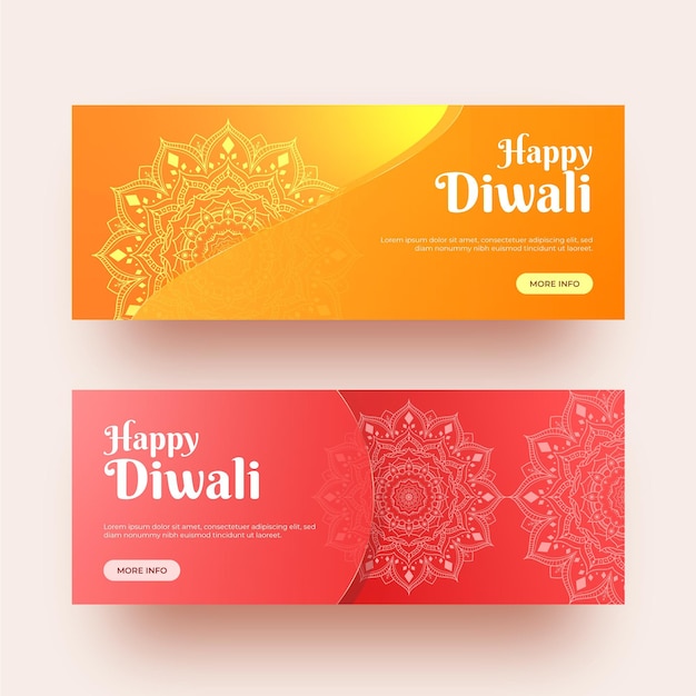 Free vector diwali banners template