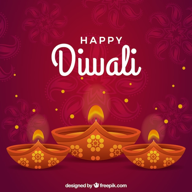 Free vector diwali candle background