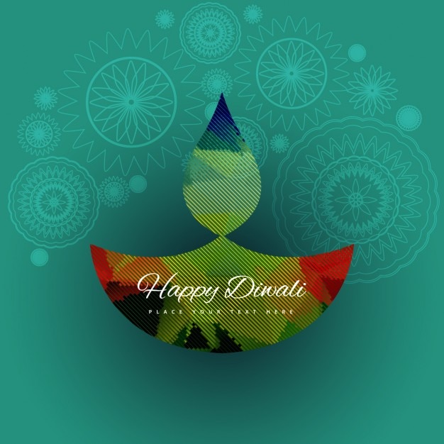 Carta diwali con sfondo ornamentale