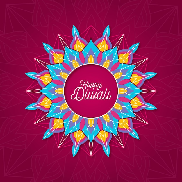 Diwali concept in flat design