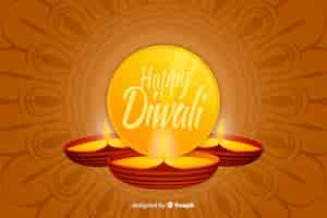 Free vector diwali concept with flat design background