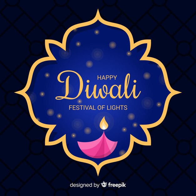 Diwali concept with flat design background