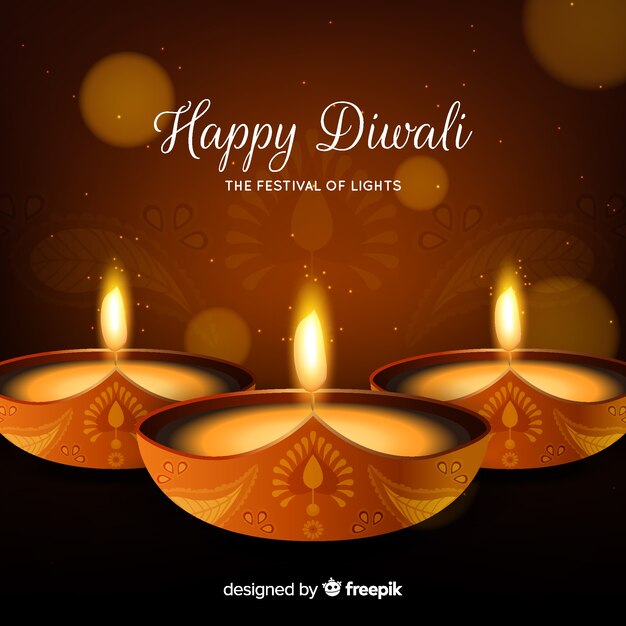 Diwali concept with realistic background