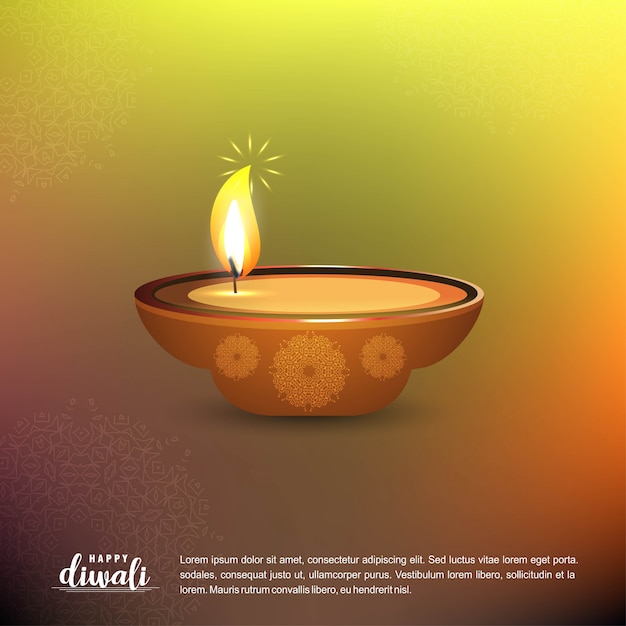 Diwali design with green background and typography vector